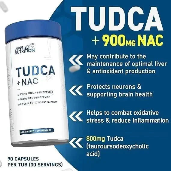 Applied Nutrition TUDCA Plus NAC، 90 كبسولة، 800 ملجم